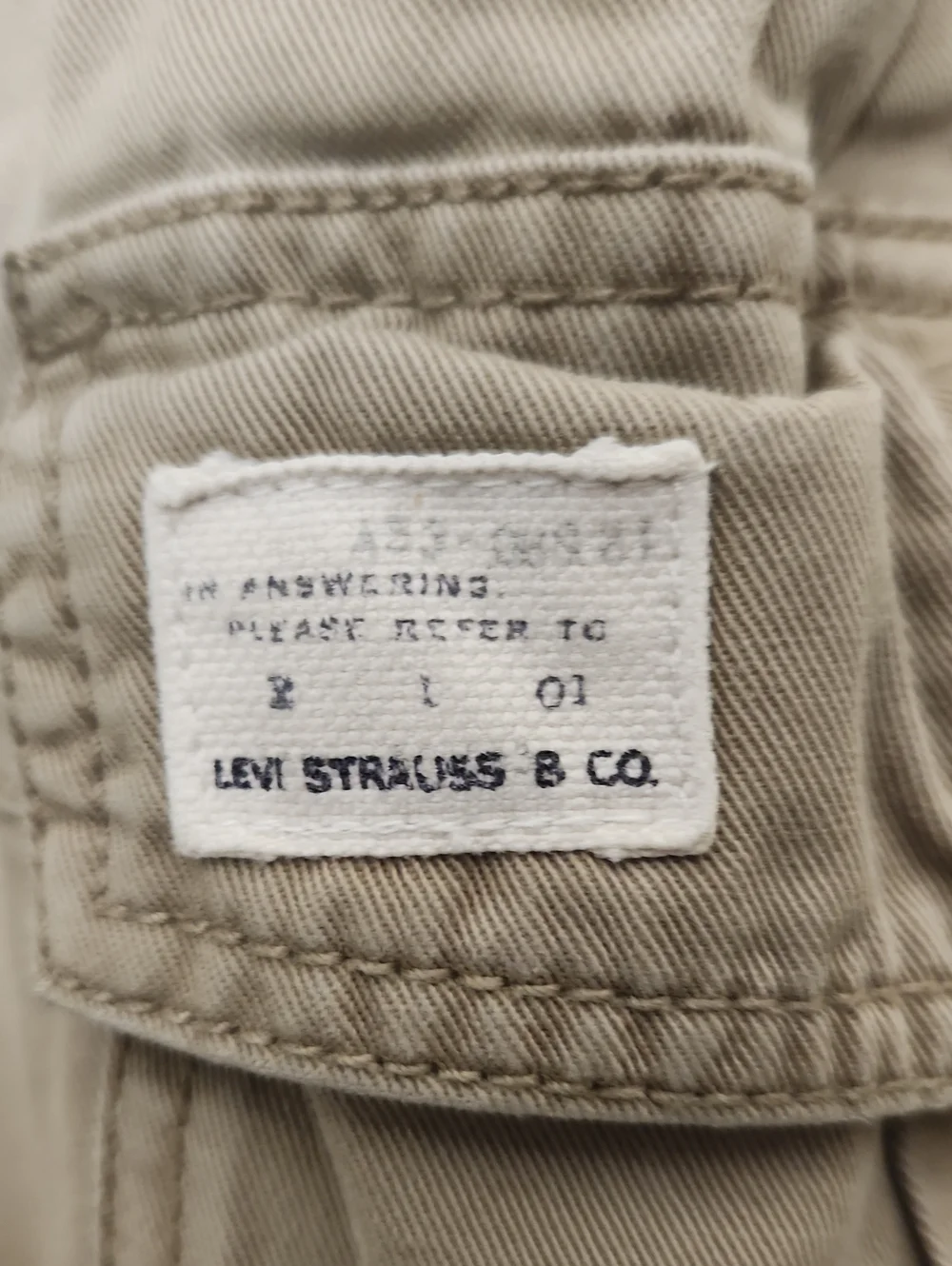 Men's Baggy Levis Cargo Loose Straight Y2K Pants - Khaki